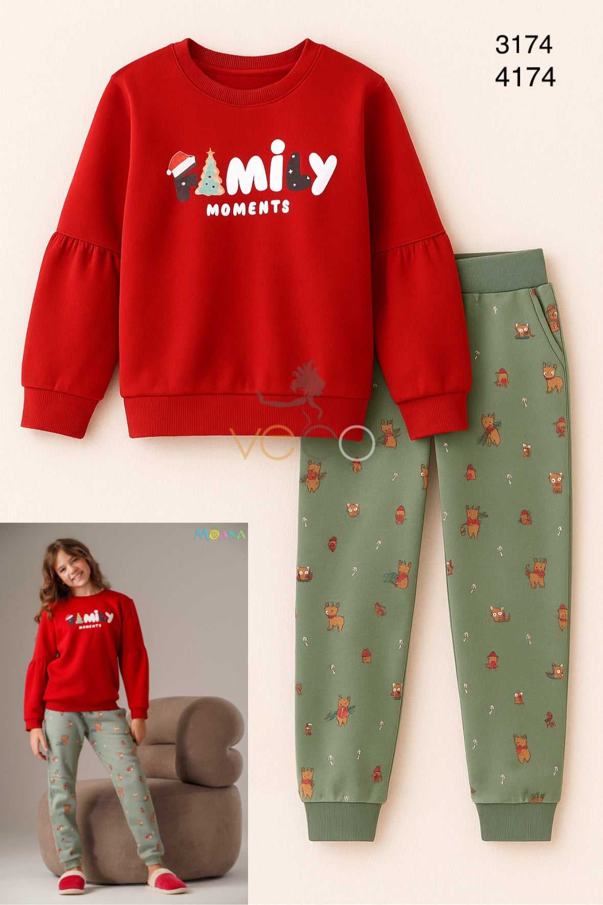 Winter girl pajama moana 3174-4174