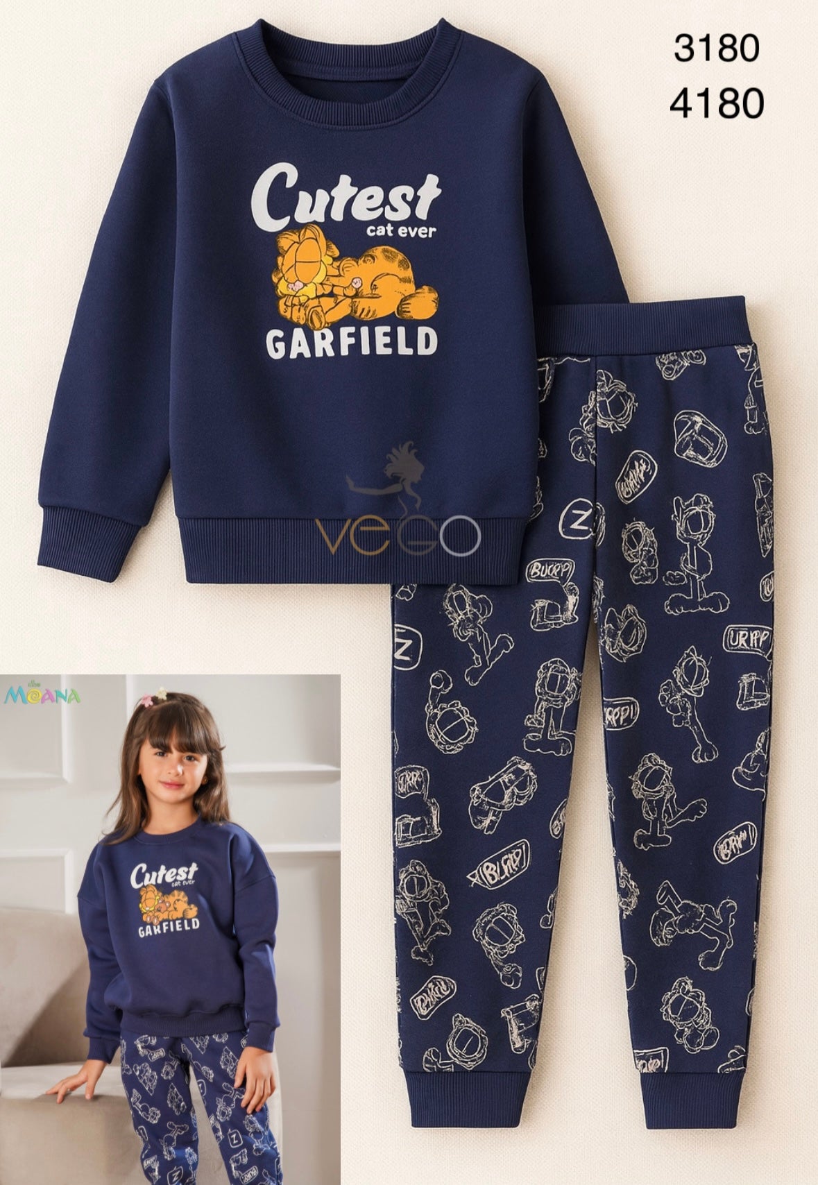 Winter girl pajama moana 3180-4180