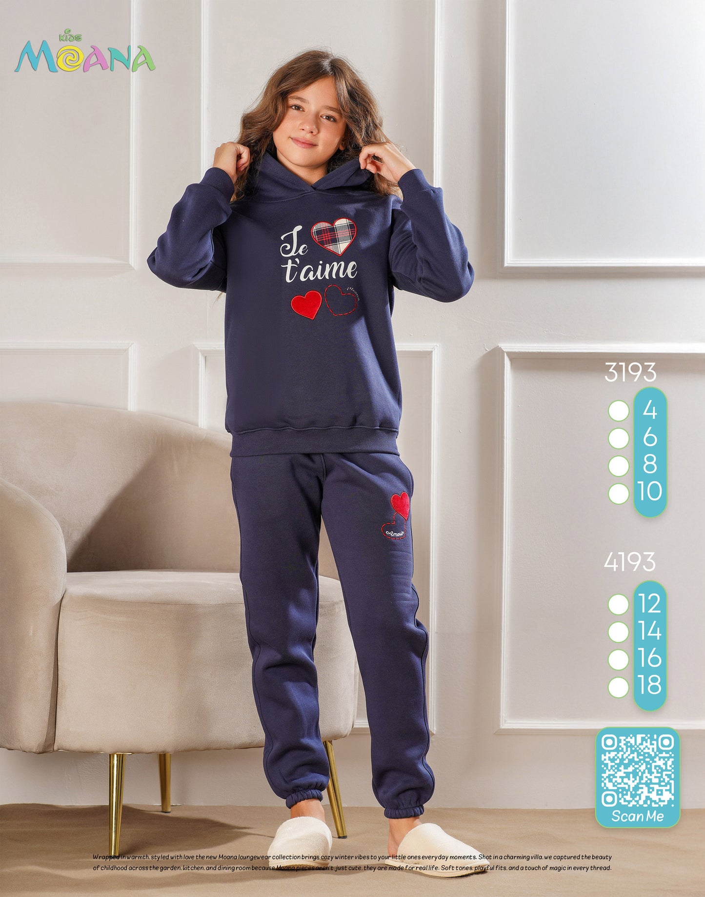 Winter girl pajama moana 3185-4185