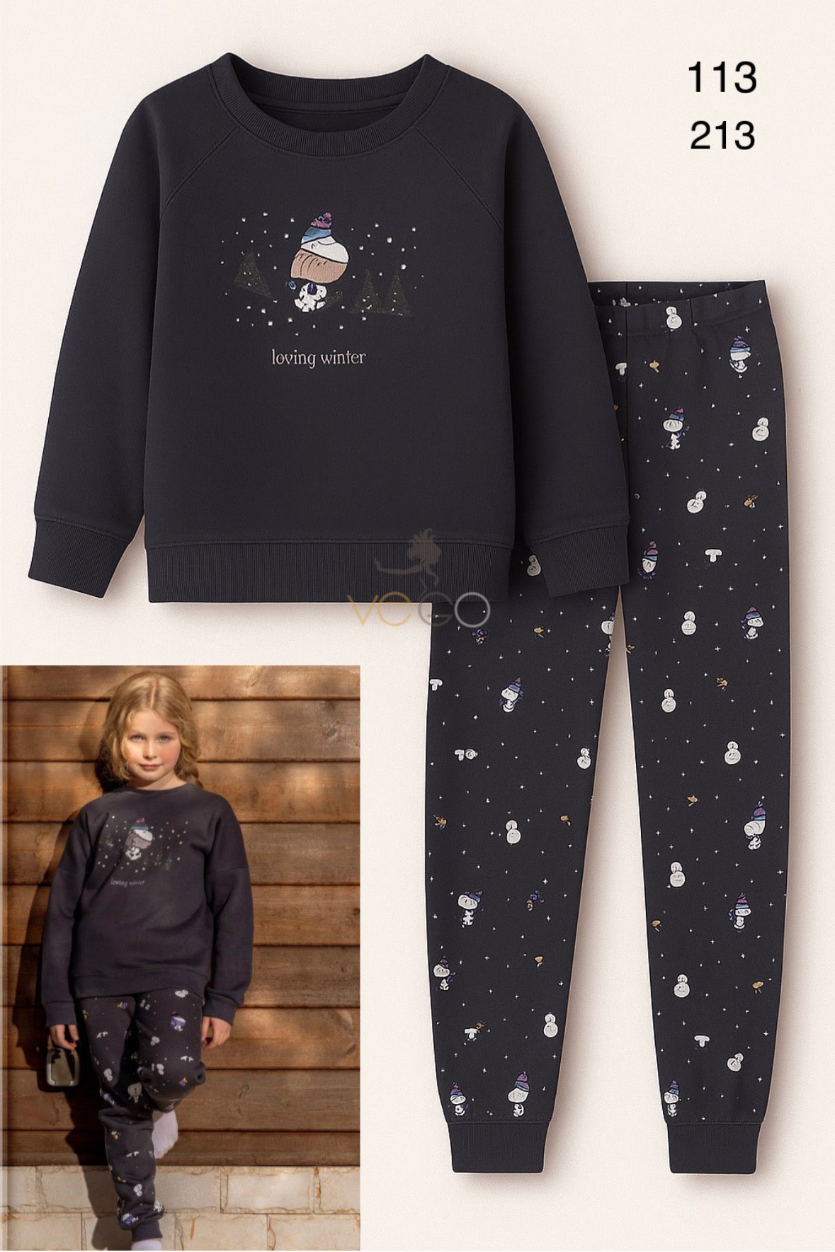 Winter girl pajama mimo 113-213