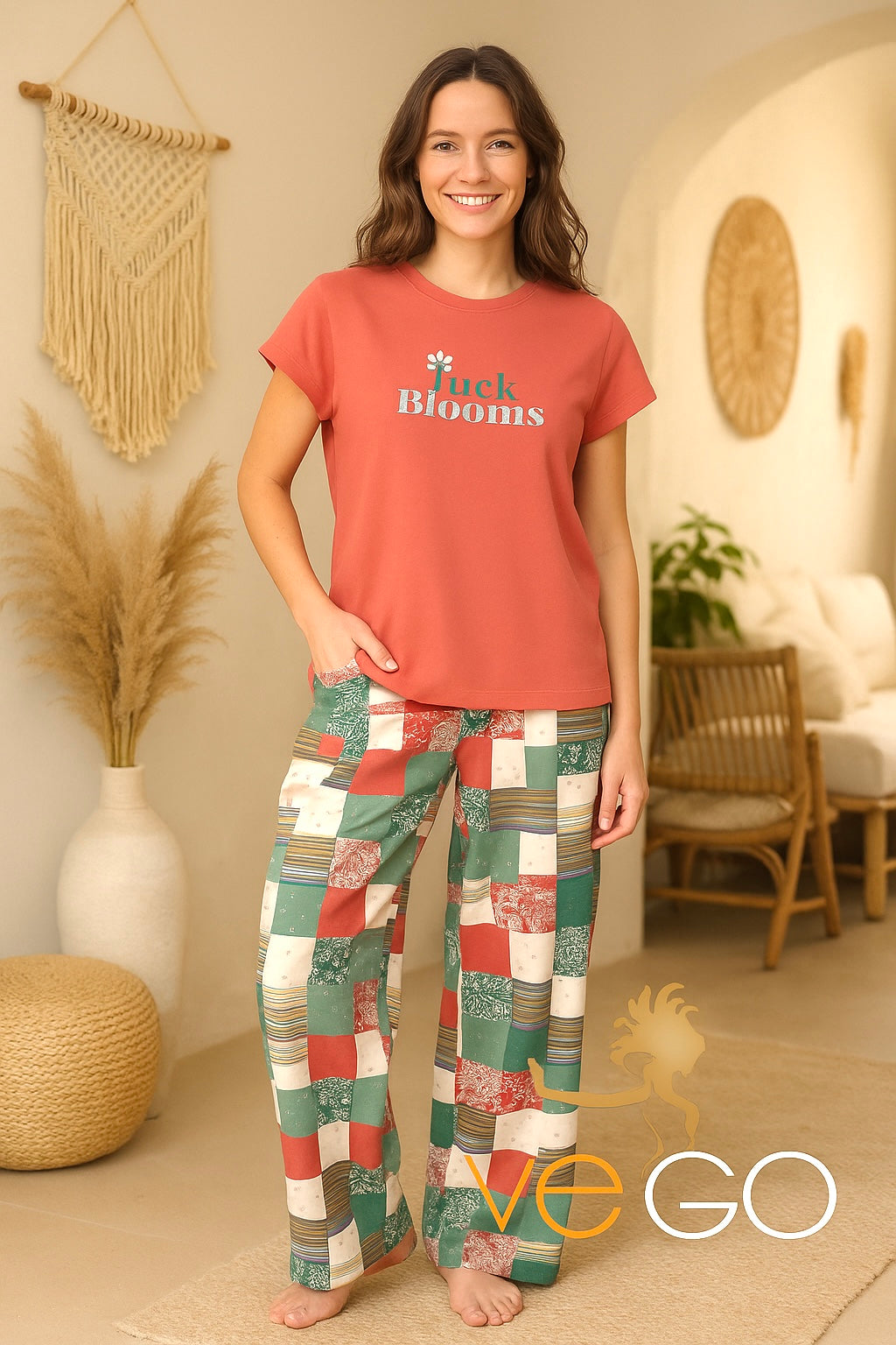 Summer women pajama smile pant