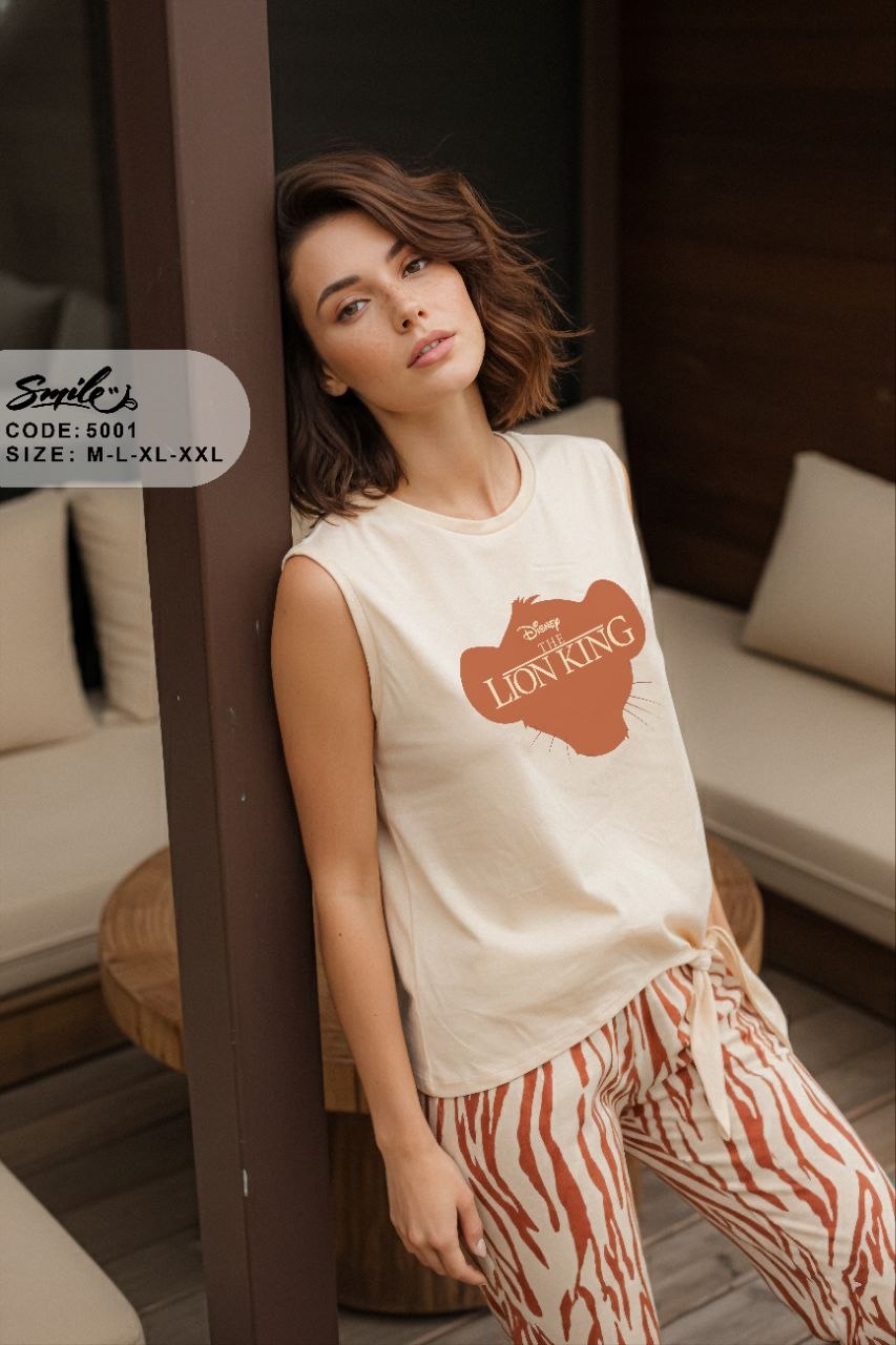 Summer women pajama smile 5001