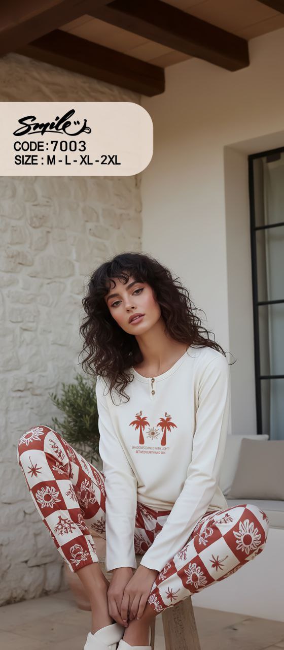 Summer women pajama smile 7003