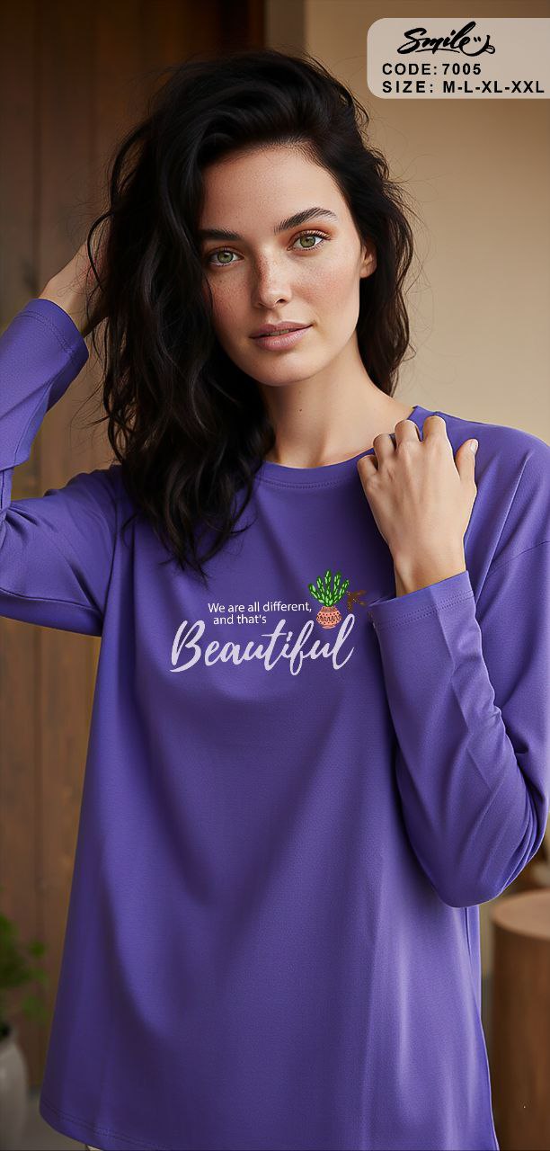 Summer women pajama smile 7005