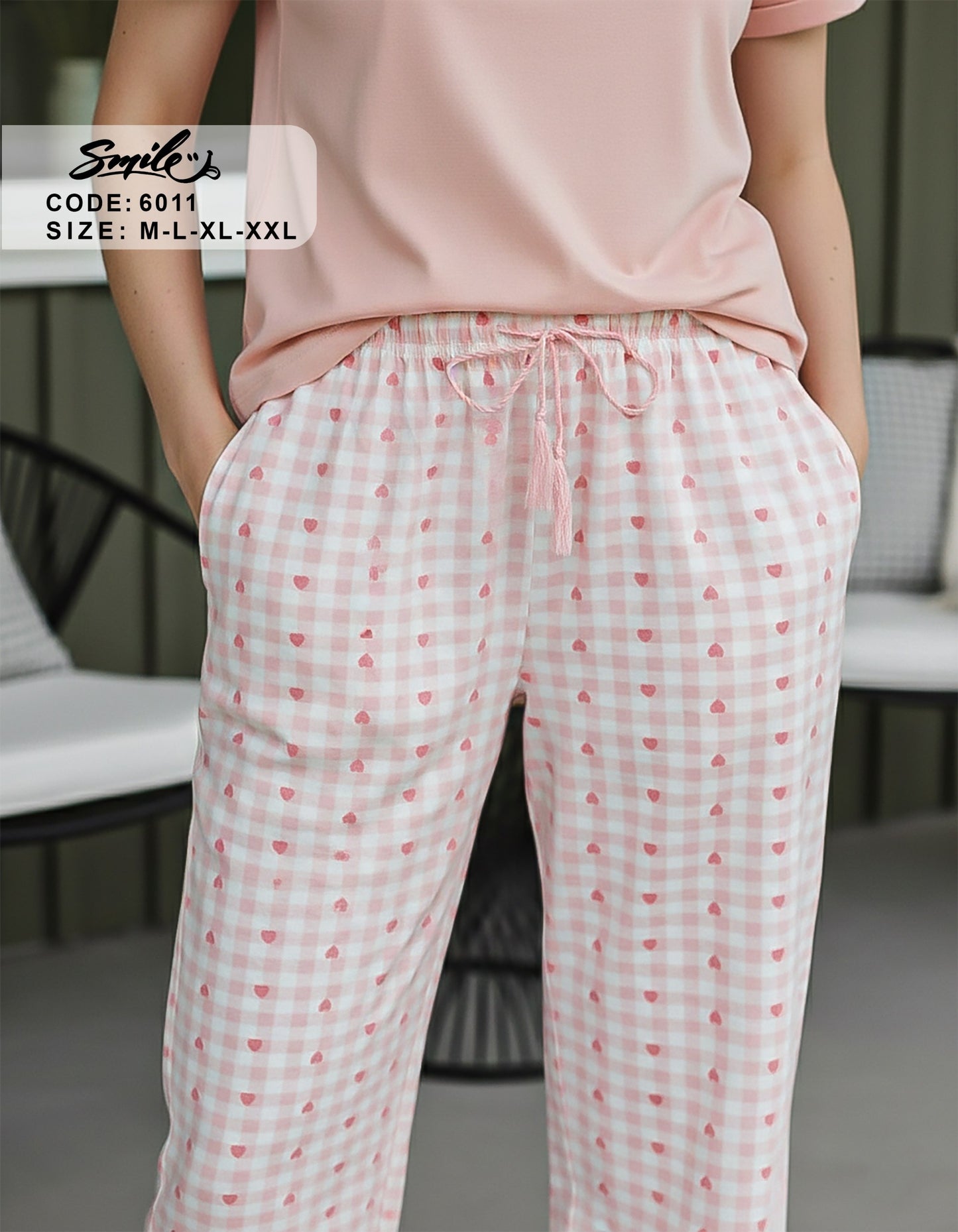 Summer women pajama smile pant 6011