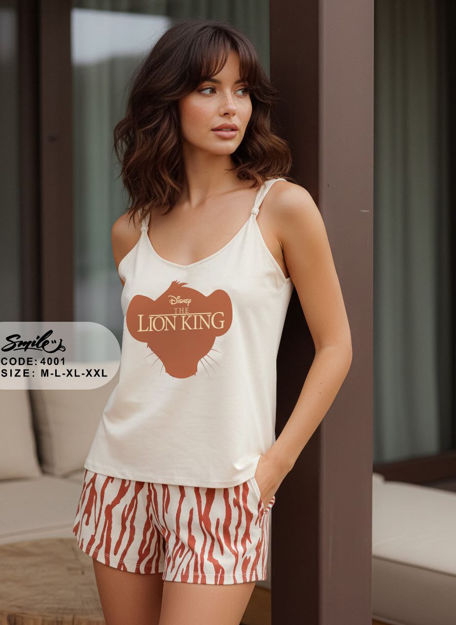 Summer women pajama smile 4001
