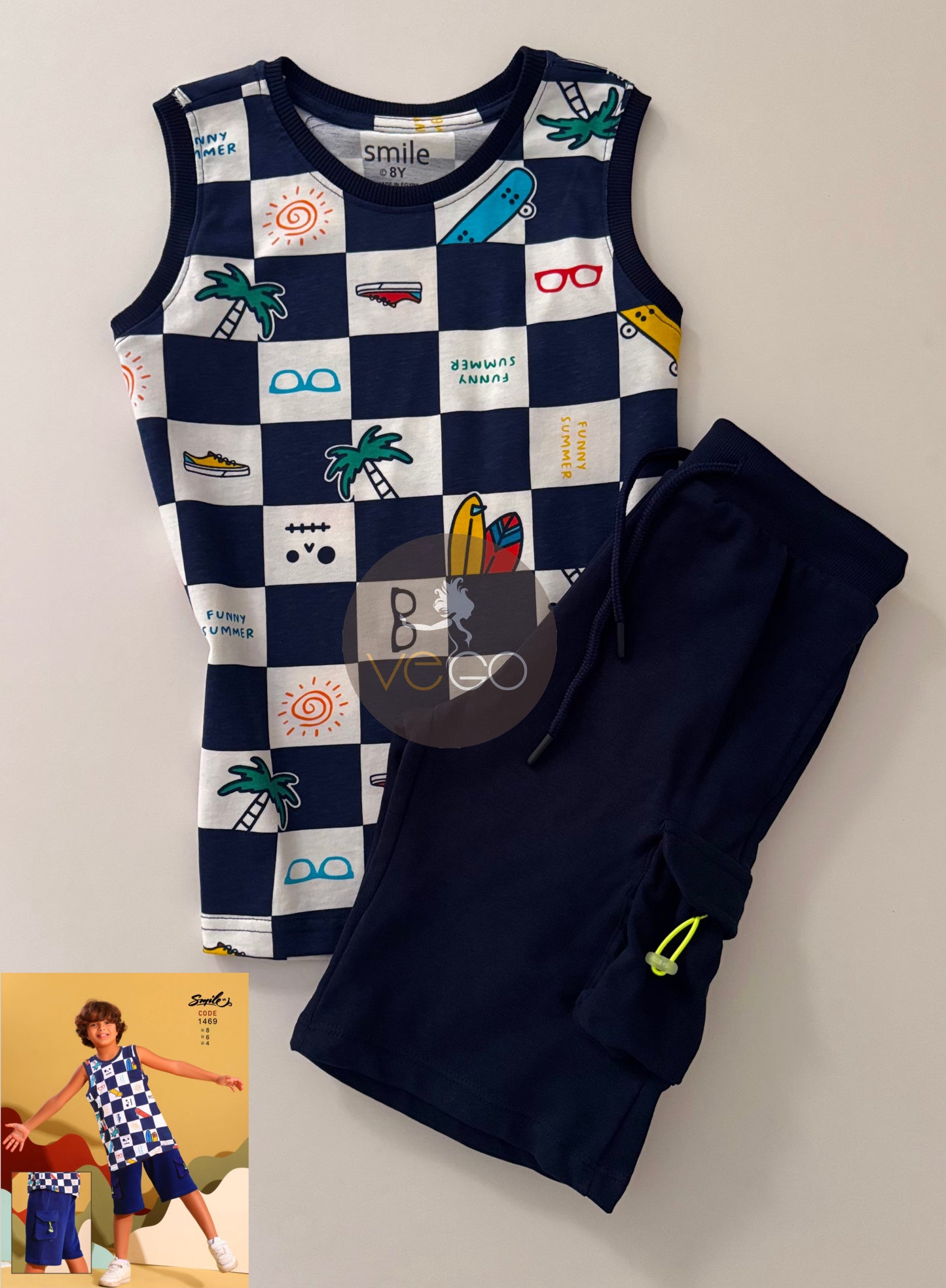 Summer boy pajama سمايل