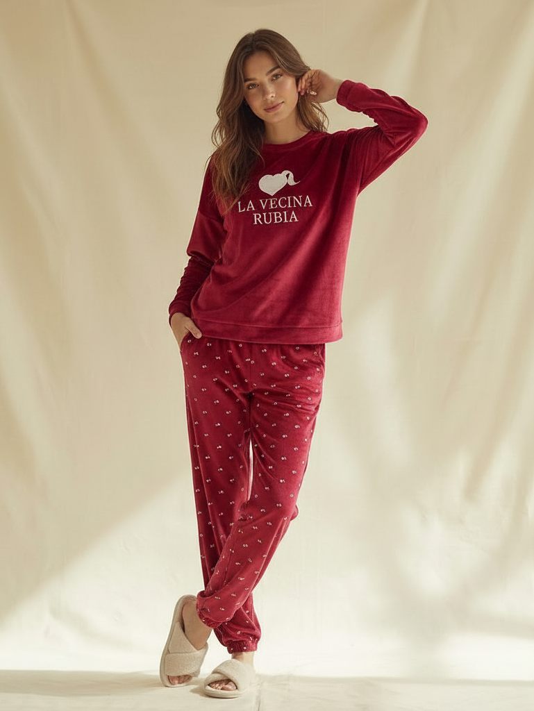 Winter women pajama smile 6859