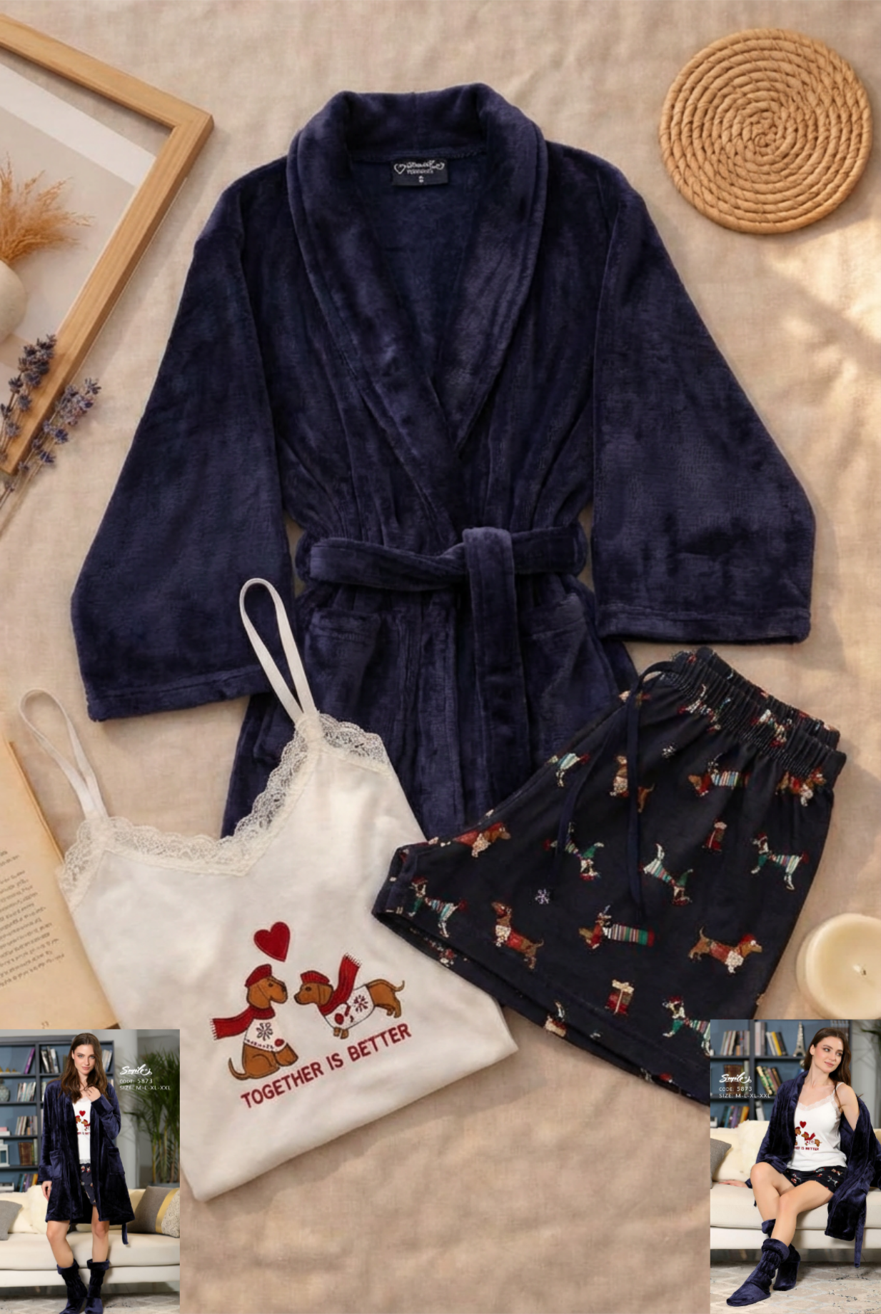 Winter women robe smile 5873