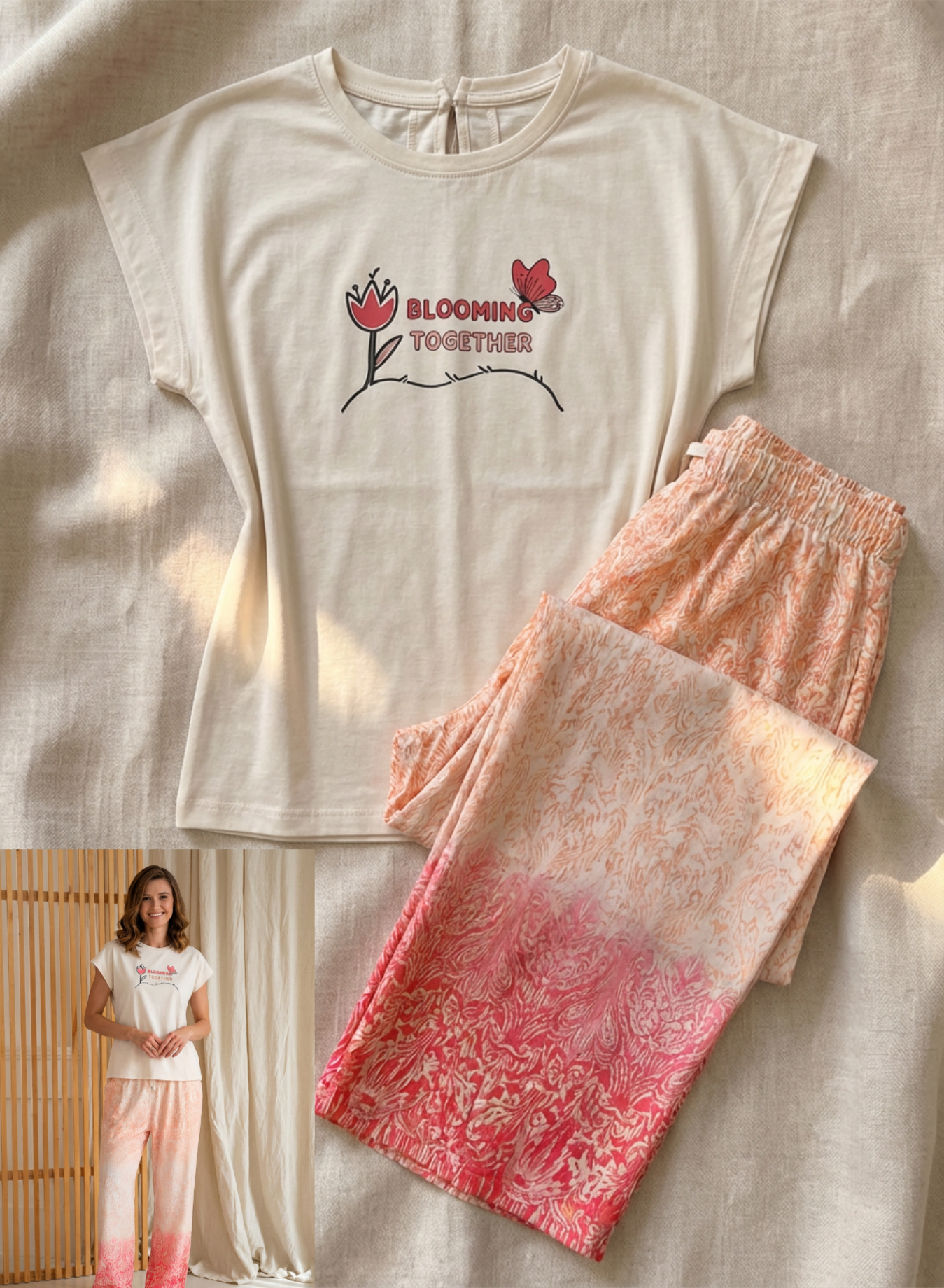 Summer women pajama smile pant 6103-9103