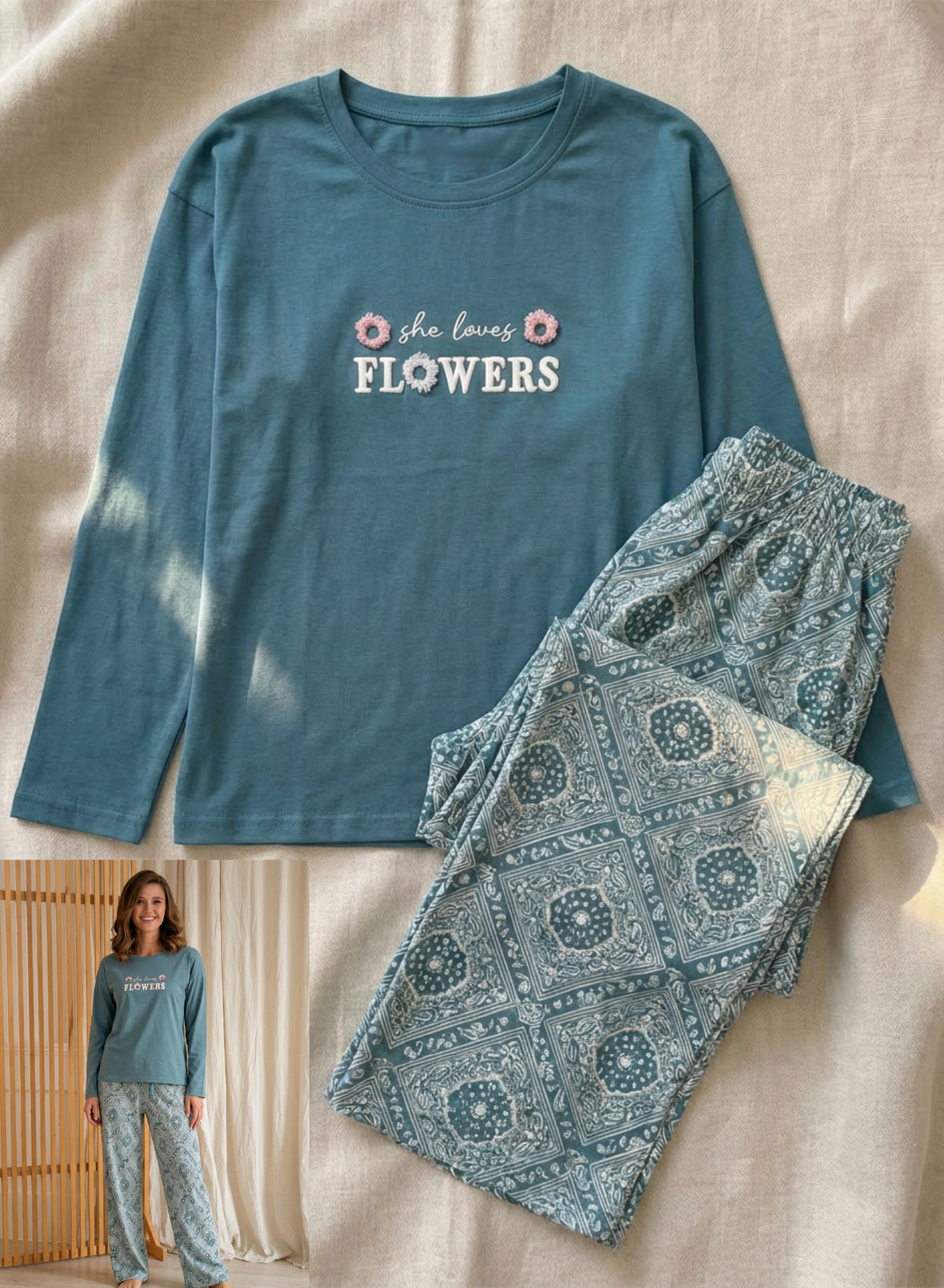 Summer women pajama yaya long sleeves 1508