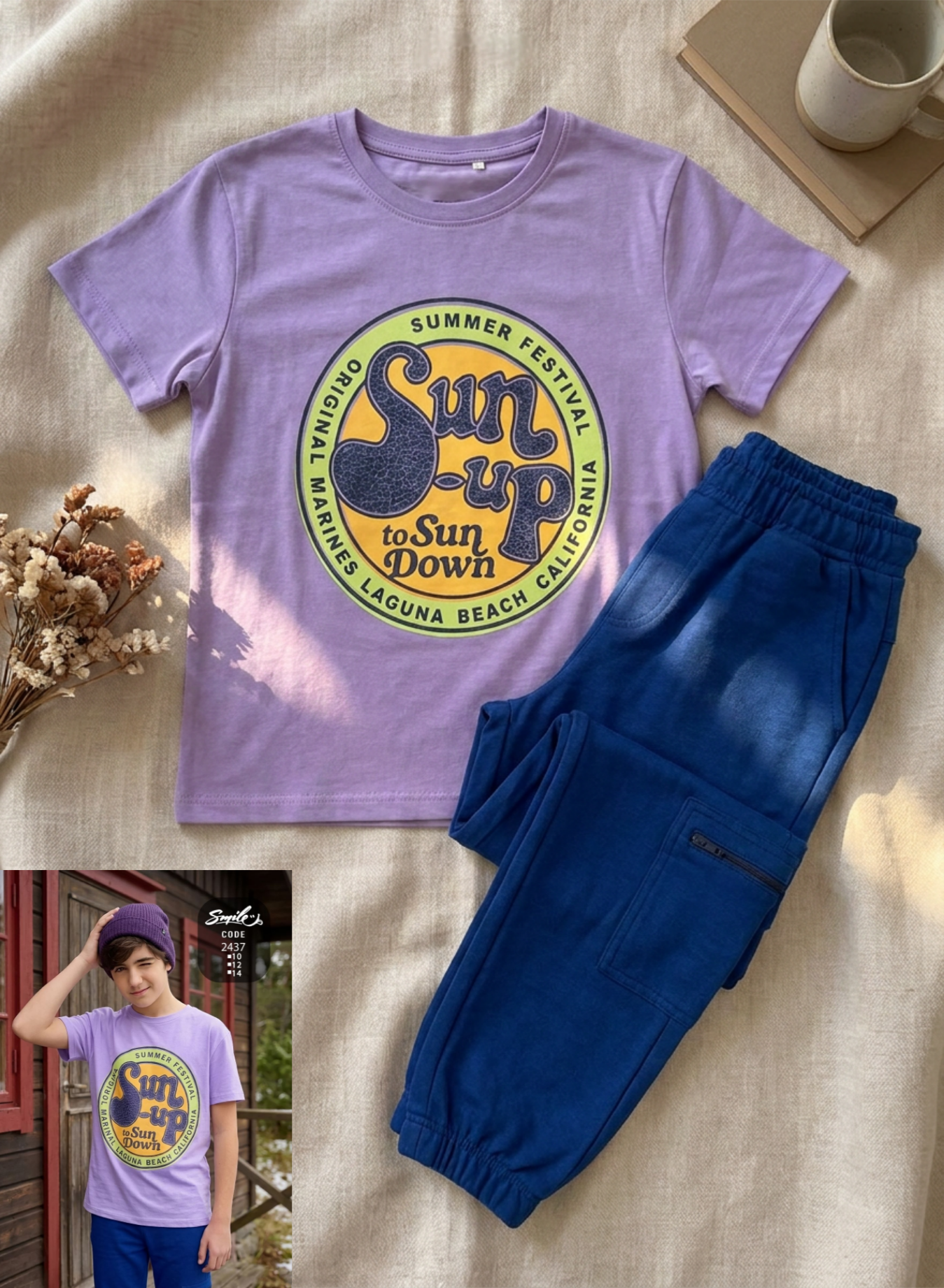 Summer boy pajama smile 1437-2437