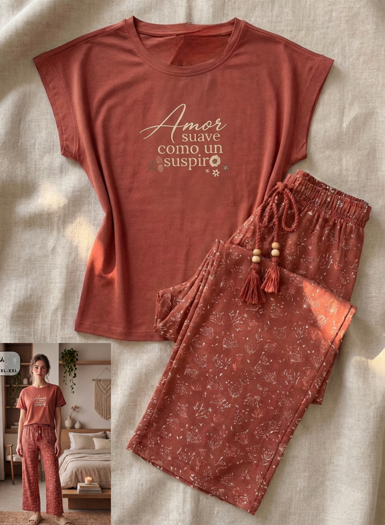 Summer women pajama smile 6115