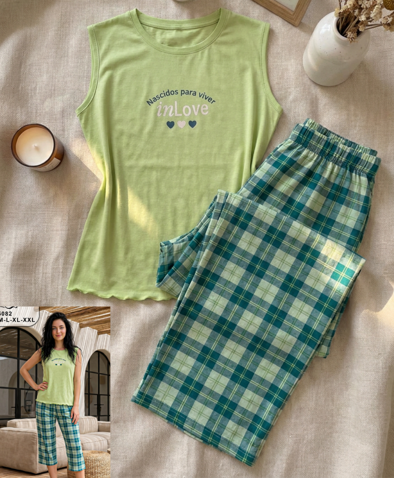 Summer women pajama smile 5082