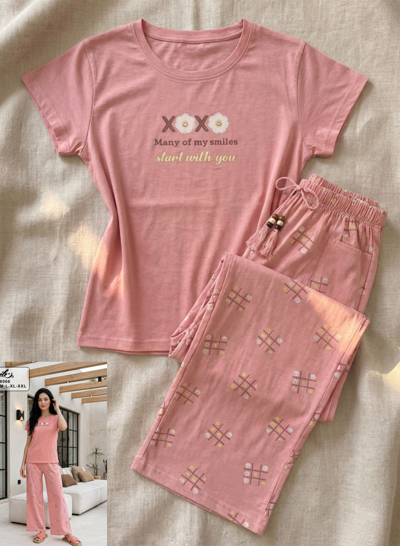 Summer women pajama smile pant 6066