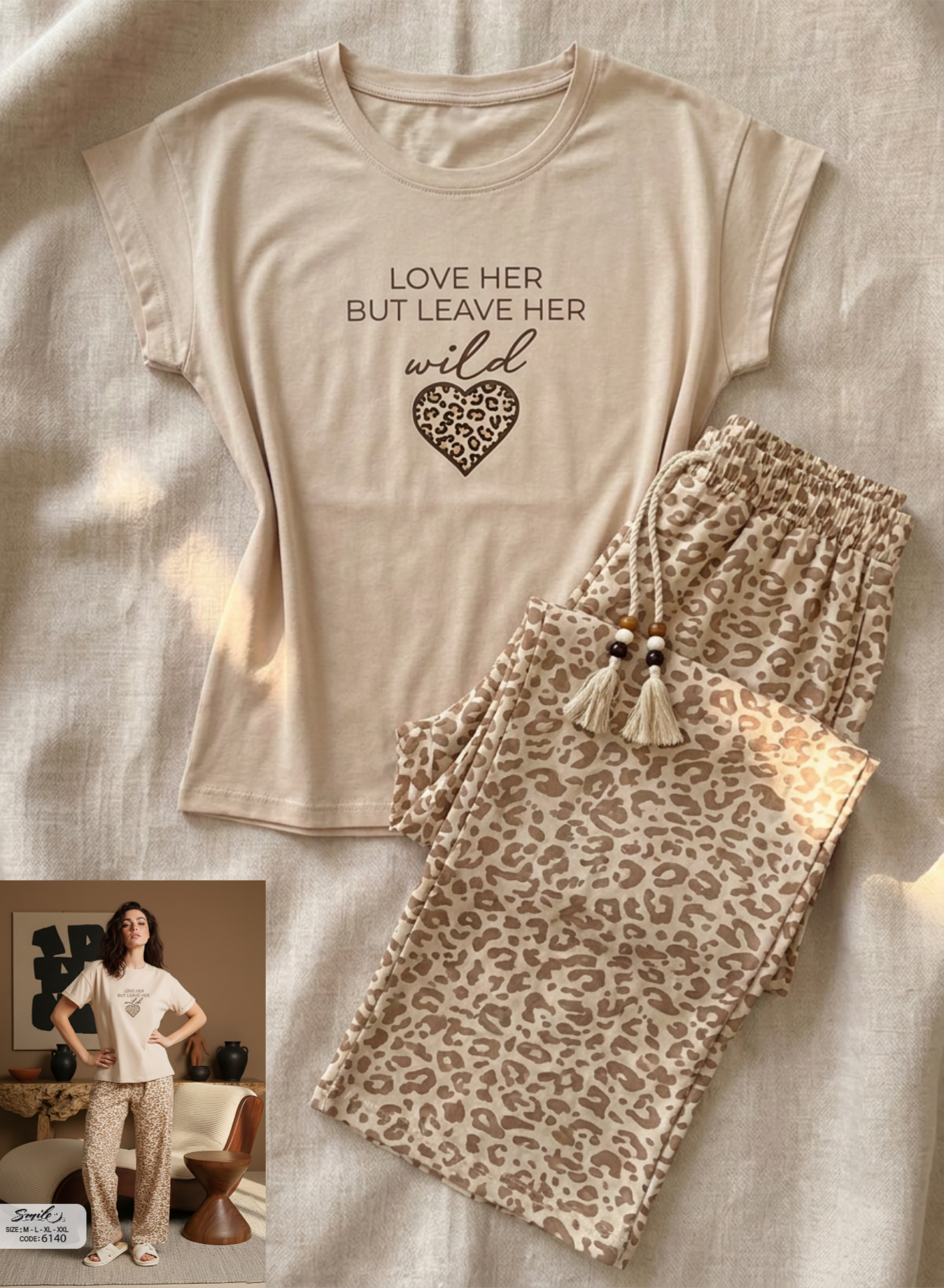 Summer women pajama smile pant 6140