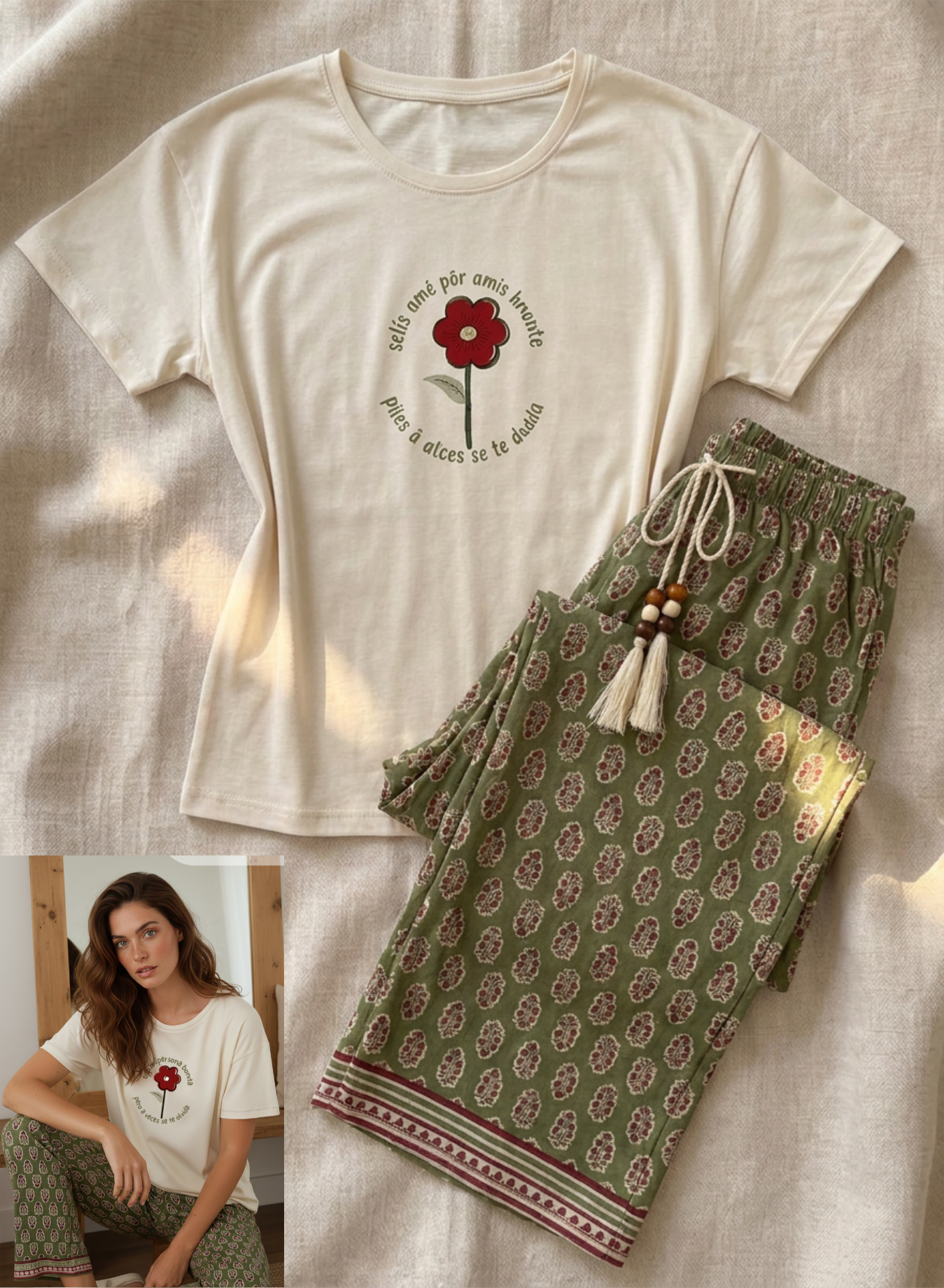 Summer women pajama smile pant 6095