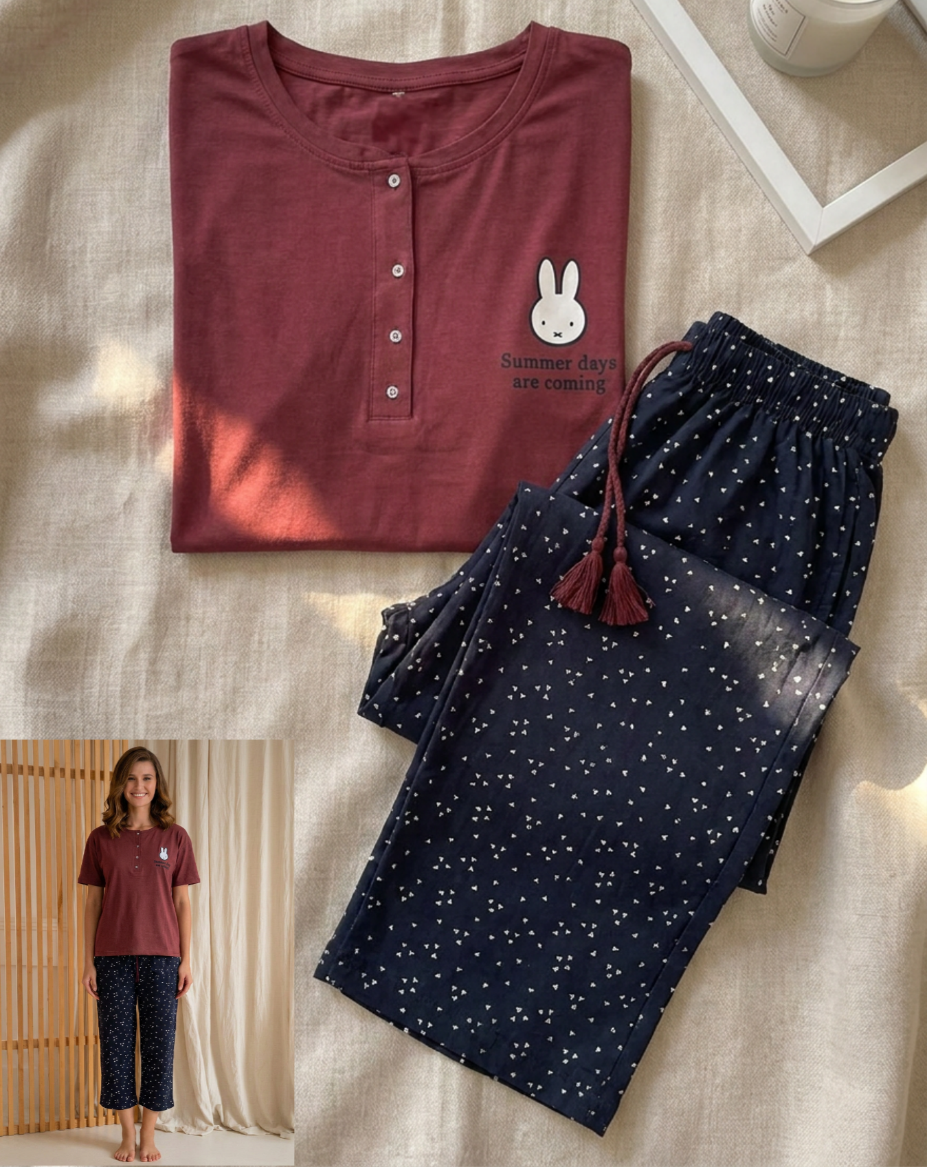 Summer women pajama yaya permoda 1586