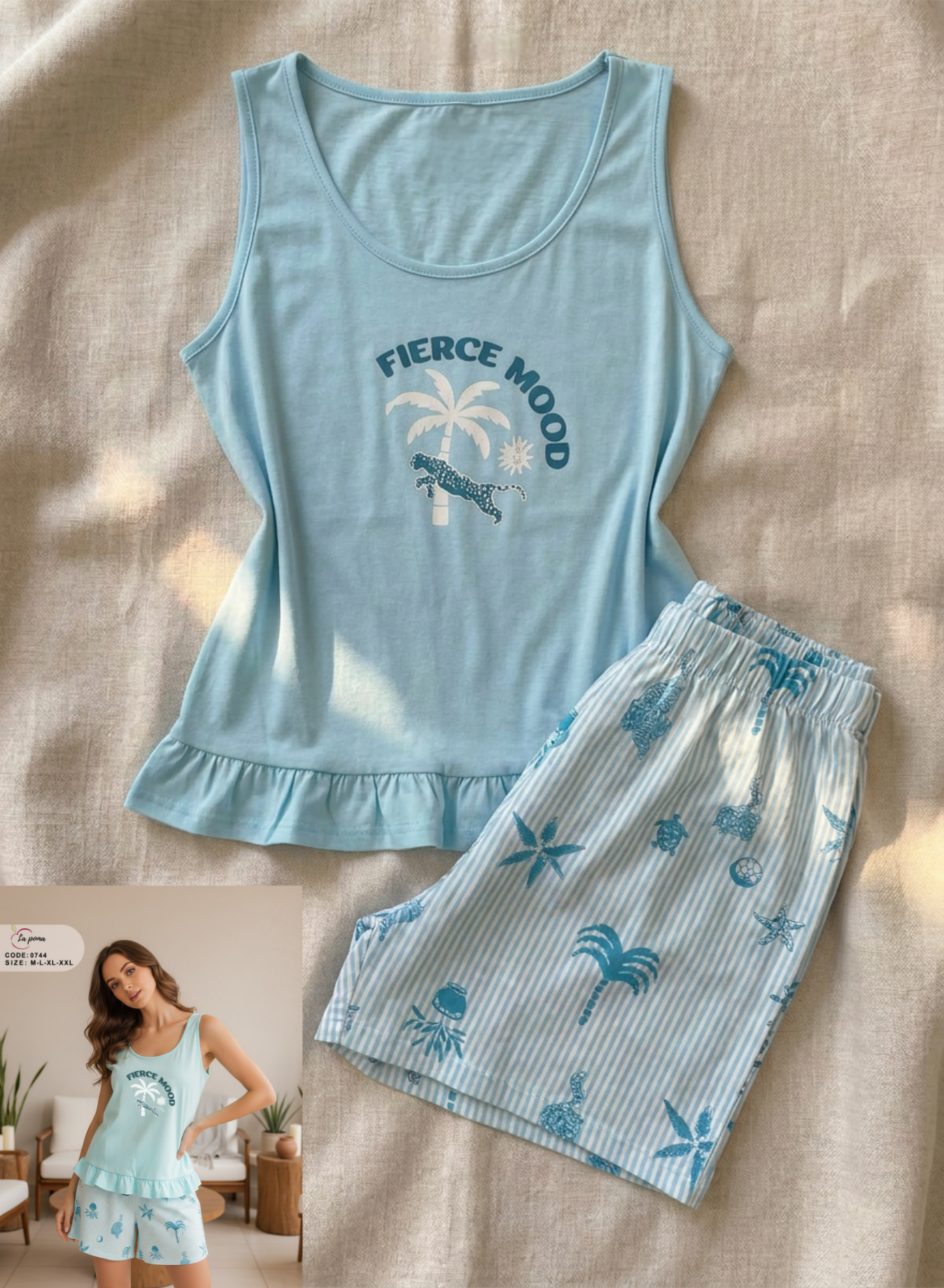 Summer women pajama lapoma 0744