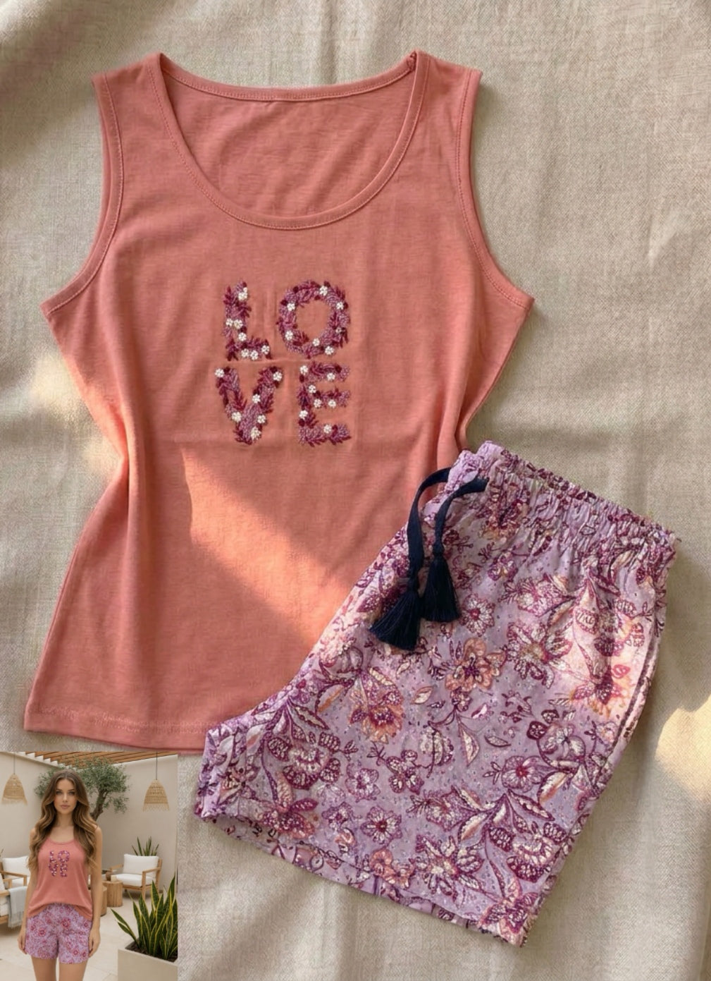 Summer women pajama yaya short 1647