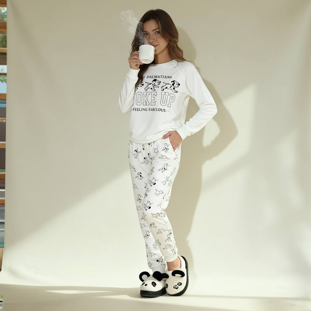 Winter women pajama smile 6309