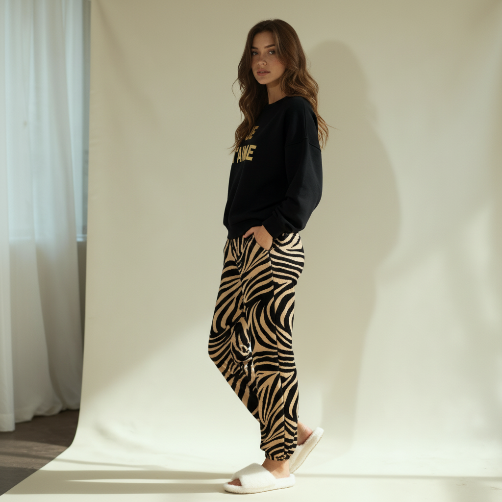 Winter women pajama smile 6847