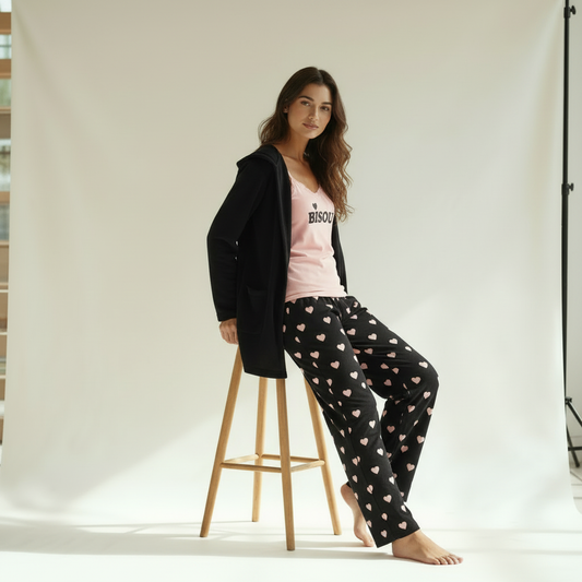 Winter women pajama smile 7861