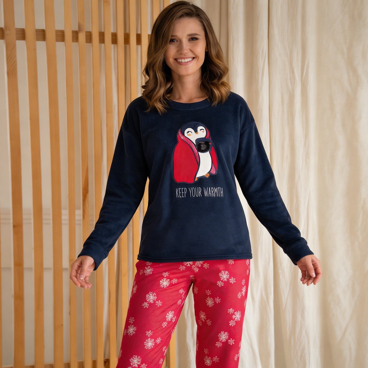 Winter women pajama smile 6391