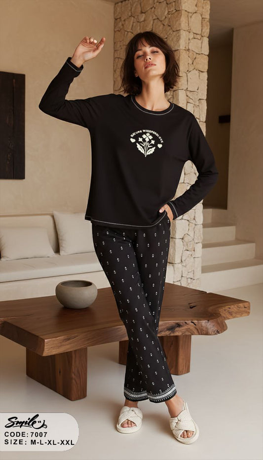Summer women pajama smile 7007
