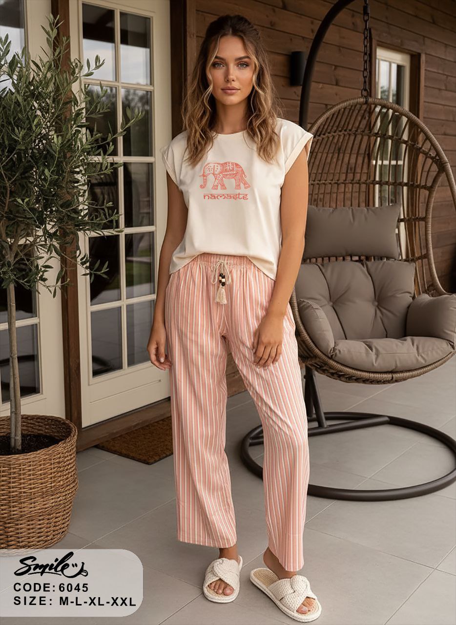Summer women pajama smile pant 6045
