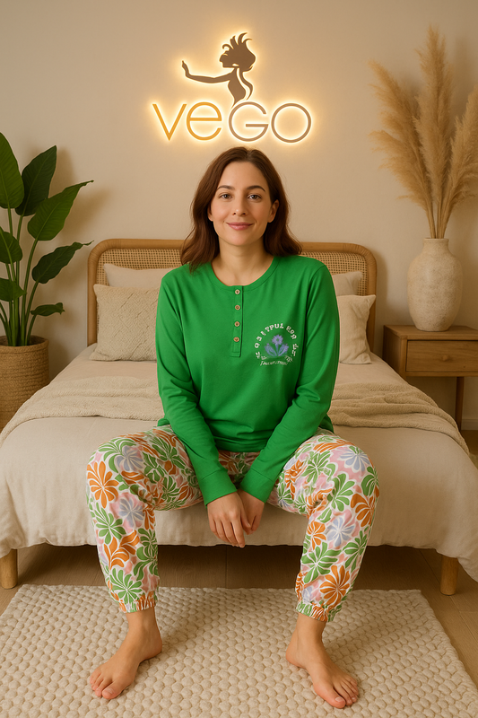 Summer women pajama fruta long sleeve