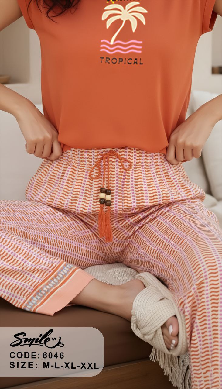 Summer women pajama smile pant 6046-9046
