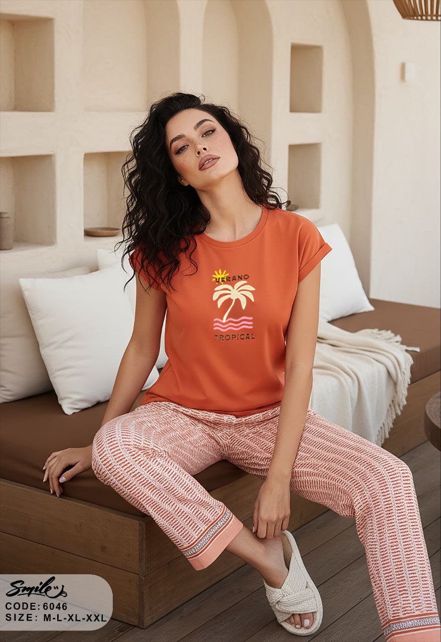 Summer women pajama smile pant 6046-9046