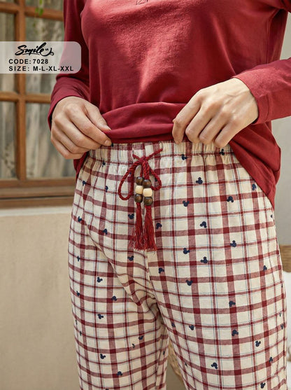 Summer women pajama smile 7028