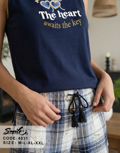 Summer women pajama smile 4031