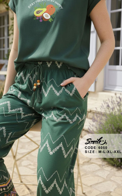Summer women pajama smile pant 6050