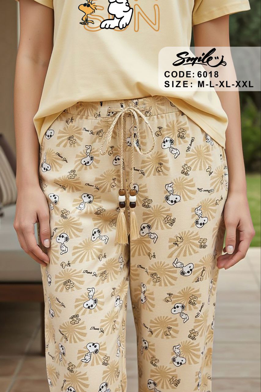 Summer women pajama smile pant 6018