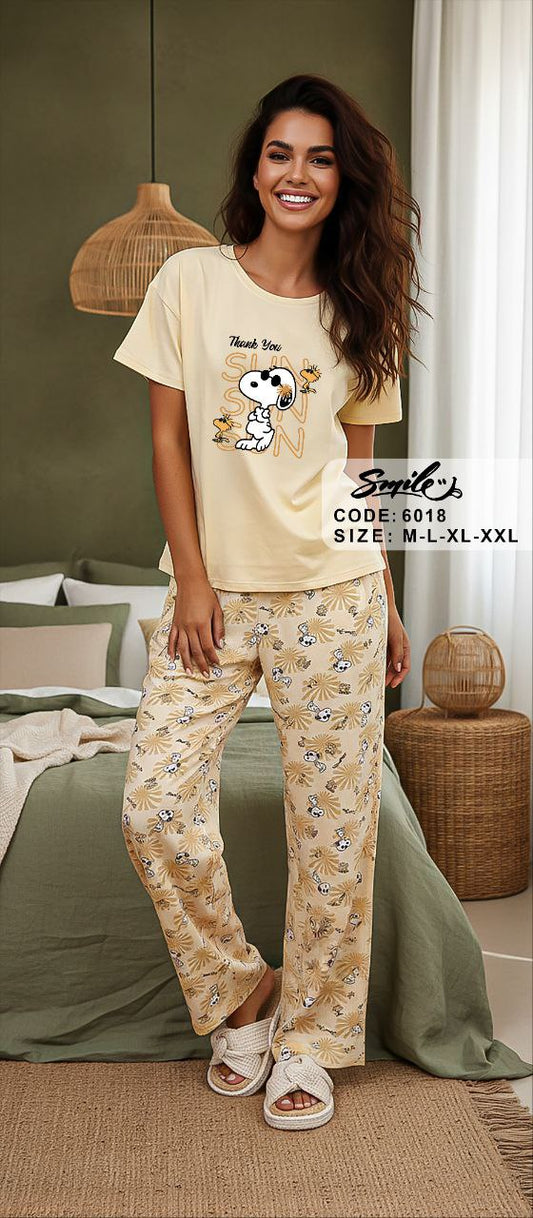 Summer women pajama smile pant 6018