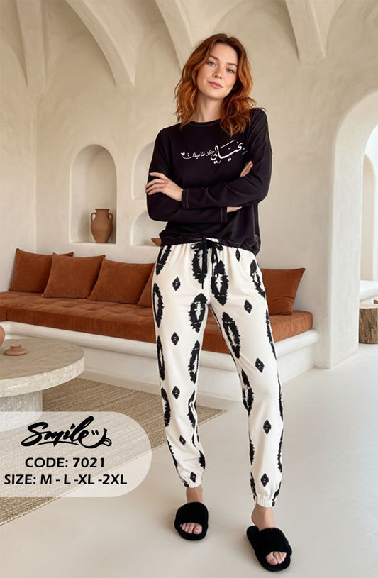 Summer women pajama smile 7021