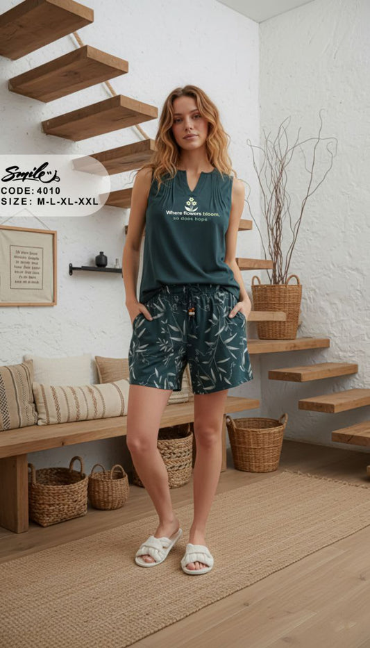 Summer women pajama smile 4010