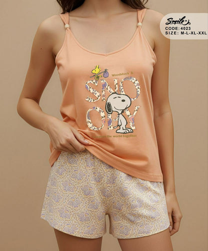 Summer women pajama smile 4023