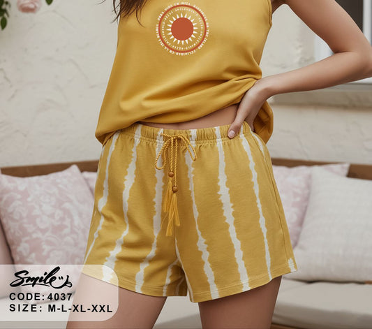 Summer women pajama smile 4037