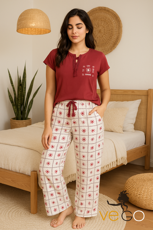 Summer women pajama smile pant