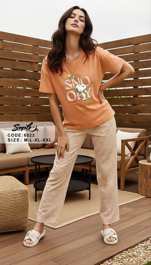 Summer women pajama smile pant 6023