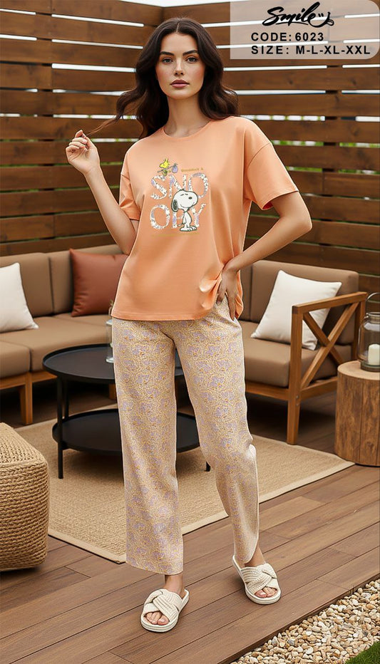 Summer women pajama smile pant 6023