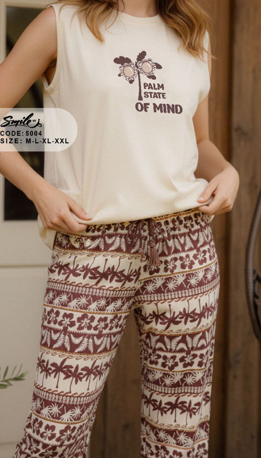 Summer women pajama smile 5004