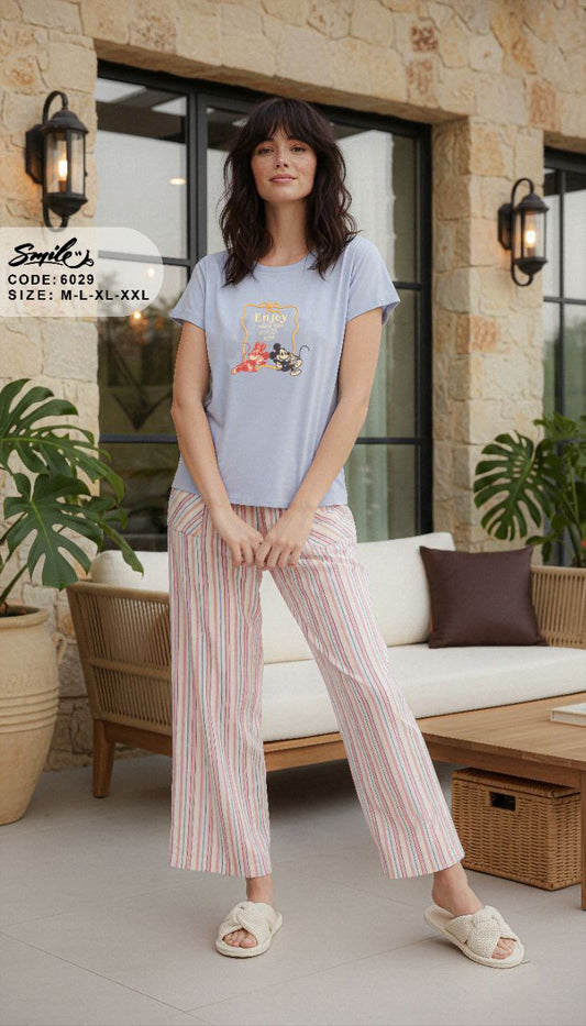 Summer women pajama smile pant 6029