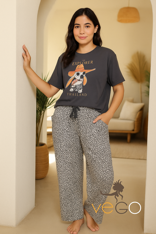 Summer women pajama smile pant