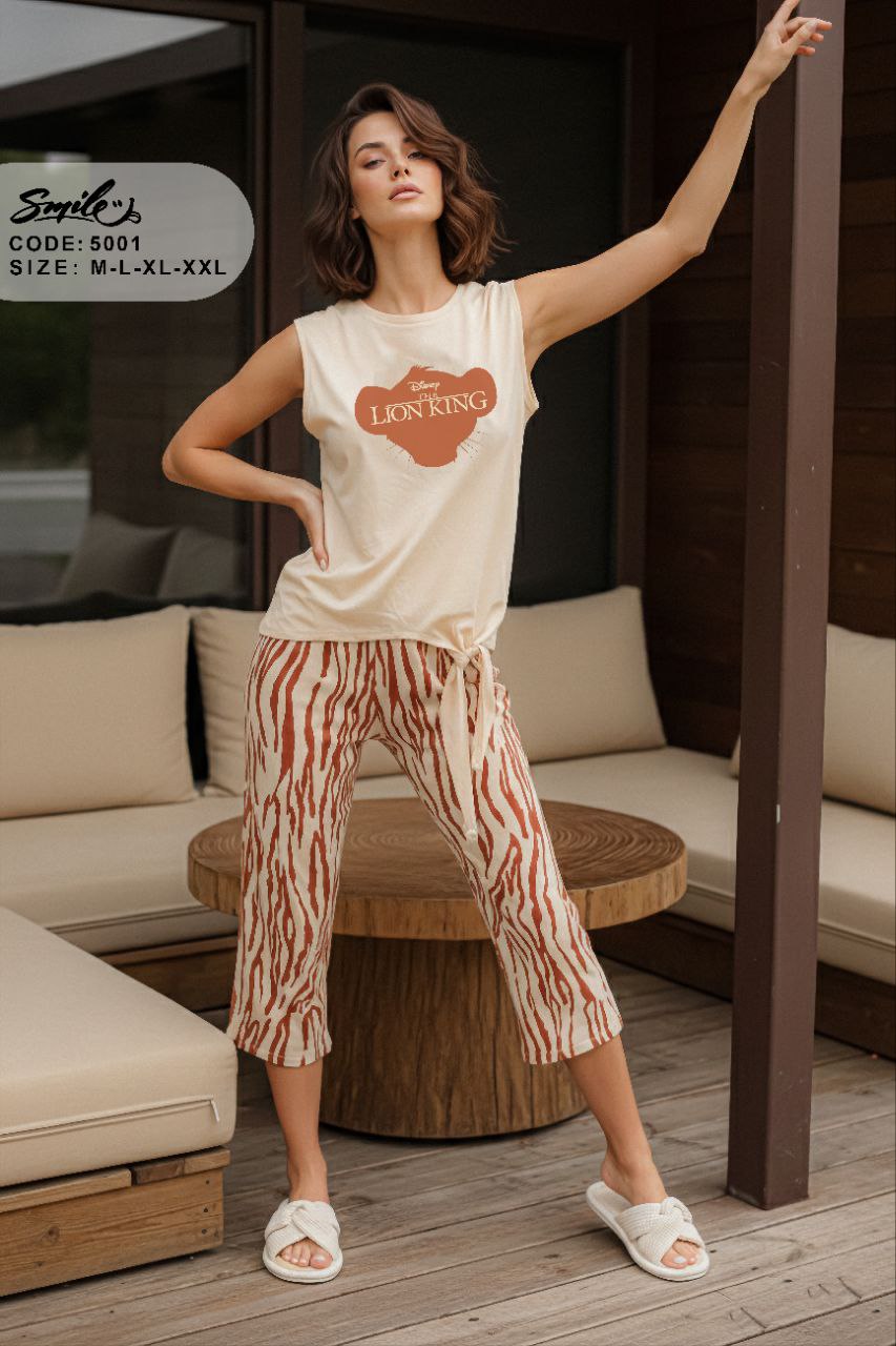 Summer women pajama smile 5001