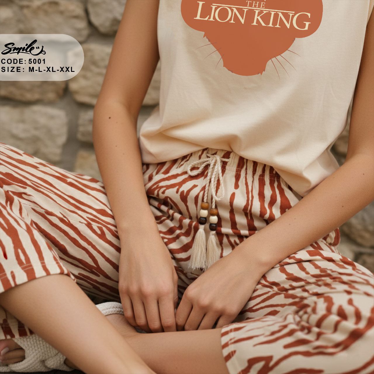 Summer women pajama smile 5001